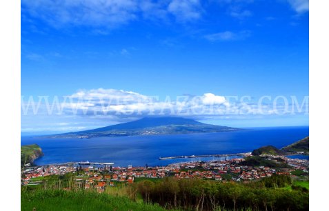 Faial - view over Horta to Pico island
